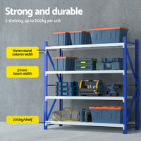 4Mx2M Garage Shelving Warehouse Rack Blue