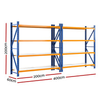 4Mx2M Garage Shelving Warehouse Rack Orange