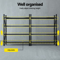 4Mx2.4M Garage Shelving Warehouse Rack Black