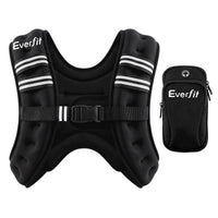 Everfit 8kg Weighted Vest Men Women, Reflective Running Vest with Armband Pouch