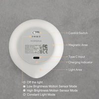 AIPOWER Motion Sensor Night Light USB-C Rechargeable Closet Light