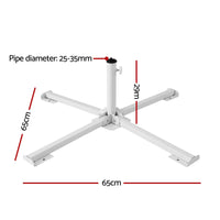 Instahut Outdoor Umbrellas Base Steel Umbrella Holder 25 to 35mm White