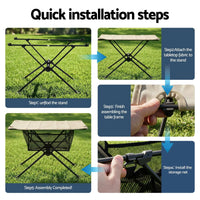 Weisshorn Folding Camping Table Portable Picnic Desk Camp Furniture