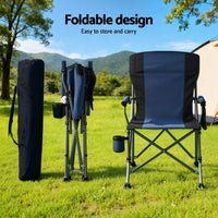 Weisshorn Camping Chair Folding Outdoor Portable Seat Lightweight Beach Picnic Fishing Capacity 120KG Navy Blue