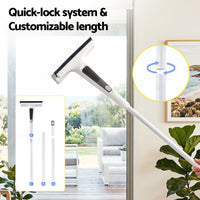 Giantz Window Cleaner Mirror Car, Spray Scrub Squeegee 136cm Extendable Long Handle with Water Tank 3 Microfiber Pads, Glass Scrubber for High Windows Home Car Mirror, White