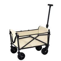 Gardeon Garden Cart Folding Trolley Camping Wagon Barrow Outdoor Beach Beige