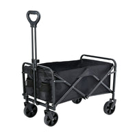 Gardeon Garden Cart Folding Trolley Camping Wagon Barrow Outdoor Beach Black