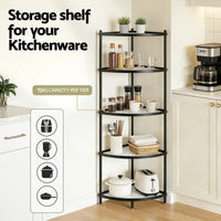 Artiss 5-Tier Kitchen Corner Shelf Rack Stand Microwave Metal Storage Shelves