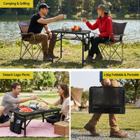 Gardeon BBQ Camp Table, 60*40*56 Portable Foldable Lightweight Grill Outdoor Metal Table 2.5kg