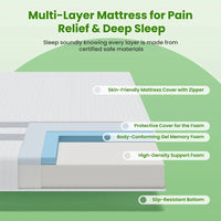 20cm Single Reversible Gel Memory Foam Mattress BedStory Medium Soft & Firm