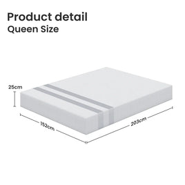 25cm Queen Reversible Gel Memory Foam Mattress BedStory Medium & Firm
