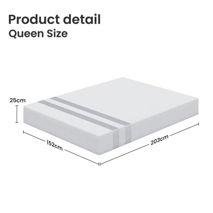 25cm Queen Reversible Gel Memory Foam Mattress BedStory Medium & Firm
