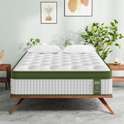 BedStory 34cm King Single Latex Hybrid Mattress Medium Firm - 5 Zone Pocket Spring Bed for Pressure Relief Motion Isolation
