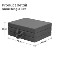 10cm Small Single BedStory 3-Fold Mattress Folding Foam Bed Washable Cover, 180x70cm