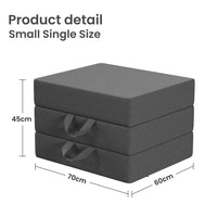 15cm Small Single BedStory 3-Fold Mattress Folding Foam Bed Washable Cover, 180x70cm