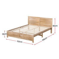 RoomSense Double 26cm Firm Mattress Bundle with Oatmeal Wooden Bed Frame
