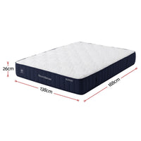 RoomSense Double 26cm Firm Mattress Bundle with Oatmeal Wooden Bed Frame
