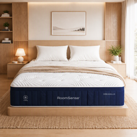 RoomSense Double Mattress, 34cm Thick Medium Soft Hybrid Mattress for Back Pain Relief, Tencel Cooling Gel Pocket Spring Mattress Double Size in a Box