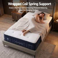 RoomSense Double Mattress, 34cm Thick Medium Soft Hybrid Mattress for Back Pain Relief, Tencel Cooling Pocket Spring Mattress Double Size in a Box