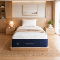 RoomSense King Single Mattress, 34cm Thick Medium Soft Hybrid Mattress for Back Pain Relief, Tencel Cooling Pocket Spring Mattress King Single Size in a Box