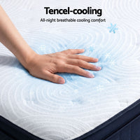 RoomSense Queen Mattress, 34cm Thick Medium Firm Hybrid Mattress for Back Pain Relief, Tencel Cooling Pocket Spring Mattress Queen Size in a Box