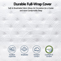 RoomSense Queen Mattress, 34cm Thick Medium Firm Hybrid Mattress for Back Pain Relief, Tencel Cooling Pocket Spring Mattress Queen Size in a Box