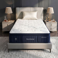 RoomSense Single Mattress, 34cm Thick Medium Soft Hybrid Mattress for Back Pain Relief, Tencel Cooling Pocket Spring Mattress Single Size in a Box