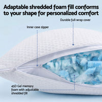 RoomSense Queen 34cm Medium Soft Gel Mattress Bundle with 2 Cooling Pillows