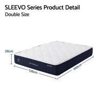 RoomSense Double Mattress, 26cm Orthopedic Firm Mattress for Back Pain Relief, Pocket Spring Hybrid Mattress Double Size for Home & Rental