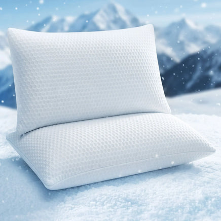 ROOMSENSE Cooling Memory Foam Pillow 2 Pack, Anti-Flattening Bed Pillows for Hot Sleepers, Adjustable Shredded Gel Side Sleeper Pillow for Neck Support, Washable Cover, 72x50x15cm