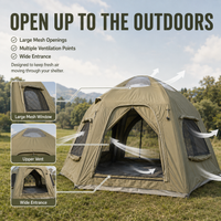 Weisshorn 4 Person Inflatable Camping Tent TC Canvas Sun Shade Rain-Ready