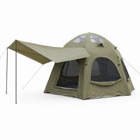 Weisshorn 4 Person Inflatable Camping Tent TC Canvas Sun Shade Rain-Ready