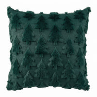 Jingle Jollys Christmas Tree Pillow Covers 2 Packs Cushion Covers Soft Faux Fur Jacquard Throw Pillow Covers 45 x 45cm Green
