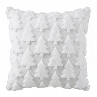 Jingle Jollys Christmas Tree Pillow Covers 2 Packs Cushion Covers Soft Faux Fur Jacquard Throw Pillow Covers 45 x 45cm White