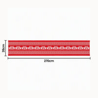 Jingle Jollys Christmas Table Runner Reindeers 270x28CM Dining Party Decor Red