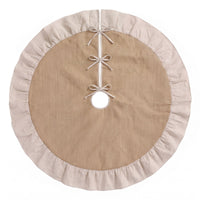 Jingle Jollys 120cm Christmas Tree Skirt Linen Christmas Tree Mat Decor