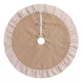 Jingle Jollys 120cm Christmas Tree Skirt Linen Christmas Tree Mat Decor