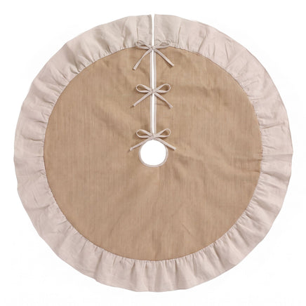 Jingle Jollys 120cm Christmas Tree Skirt Linen Christmas Tree Mat Decor