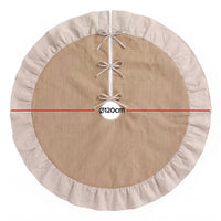 Jingle Jollys 120cm Christmas Tree Skirt Linen Christmas Tree Mat Decor