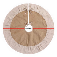 Jingle Jollys 90cm Christmas Tree Skirt Linen Christmas Tree Mat Decor