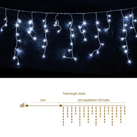 Jingle Jollys 32M Christmas Lights Solar Icicle String Lights 960 LED Cool White