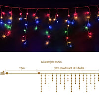 32M Christmas Lights Icicle Light 960 LED Multi-coloured Jingle Jollys