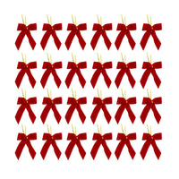 Jingle Jollys 24Pcs Red Velvet Christmas Bows Tree Decorations Xmas Decor