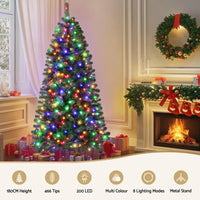 Jingle Jollys Christmas Tree 1.8M LED Corner Xmas Tree Half 8 Modes Multi-color