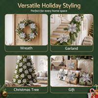 Jingle Jollys 20Pcs Christmas Tree Flower Set Garland Wreath Poinsettia Decorations