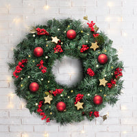 Jingle Jollys 60cm Christmas Wreath Garland Xmas Decorations Wedding Party