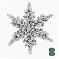 Jingle Jollys 60cm Flocked Snowflake Christmas Wreath Garland Pre-Lit 40 LED Light Decor