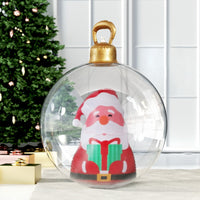 Jingle Jollys Christmas Inflatable Ball 60cm Santa Decoration Giant Bauble Clear