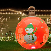 Jingle Jollys Christmas Inflatable Ball 60cm Illuminated Led Snowman Xmas Decor