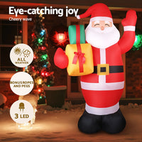 Jingle Jollys Christmas Inflatable Santa 2.4M Illuminated Decorations